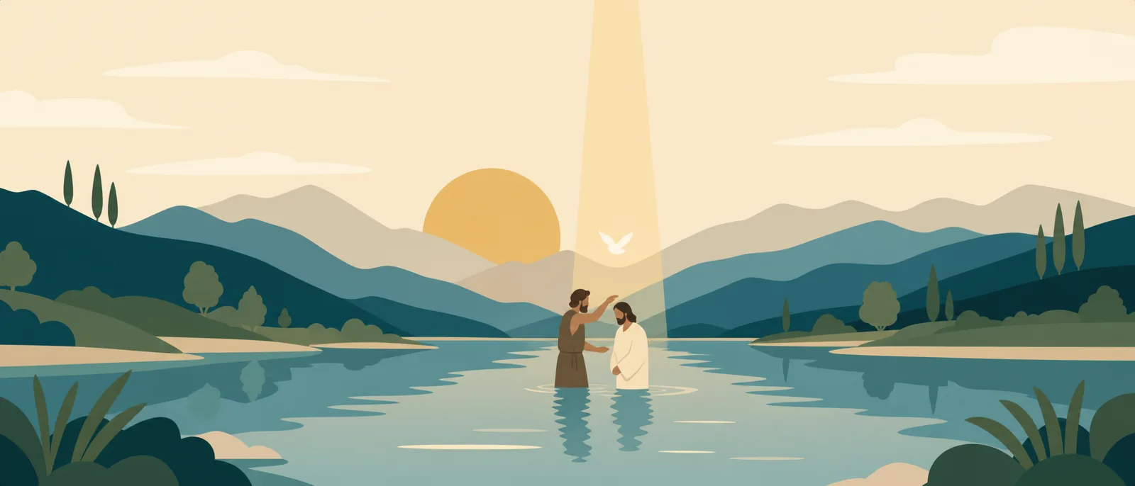 The Baptism of Christ in the River Jordan by Sacred Landscape Masters
