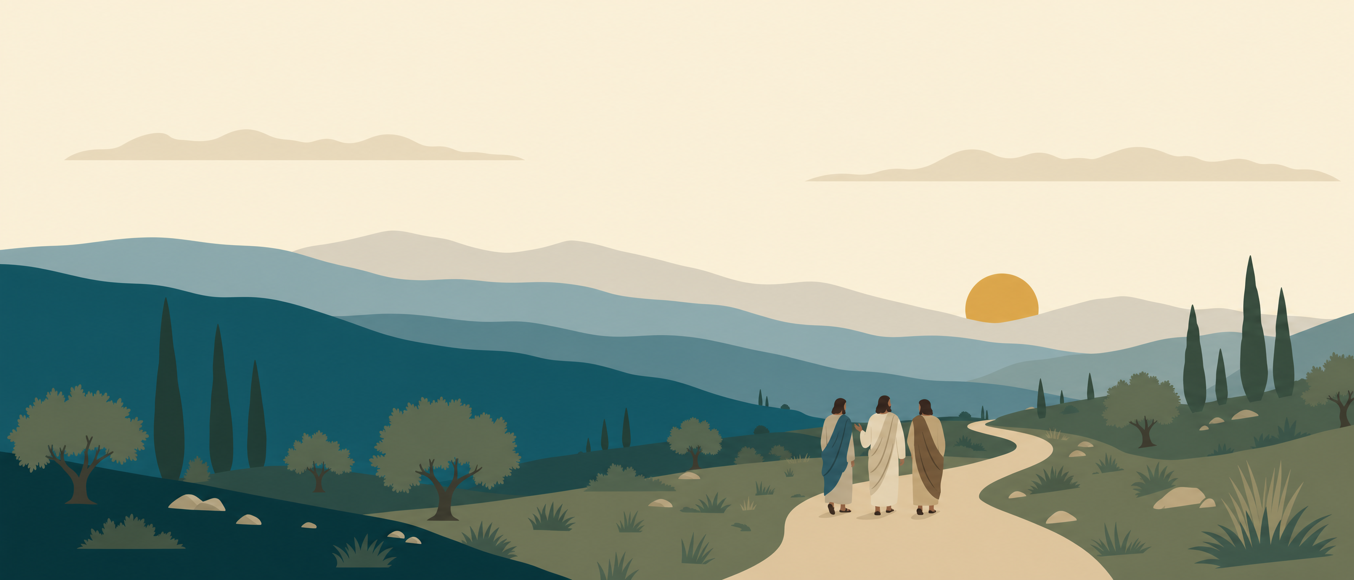 Walking the Emmaus Road with Christ by Sacred Landscape Masters