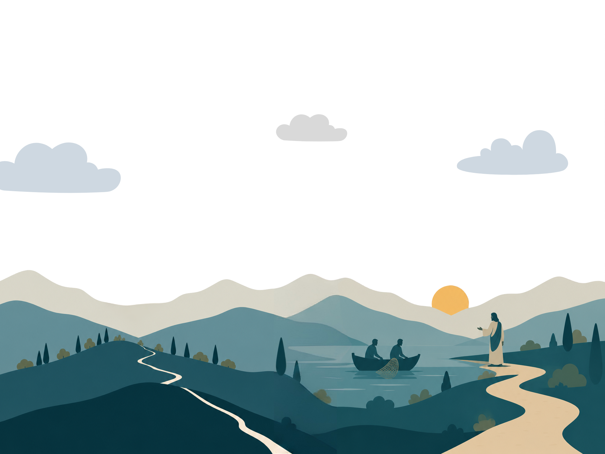 Hills of Galilee at Sunrise — Hear Him App Onboarding Landscape