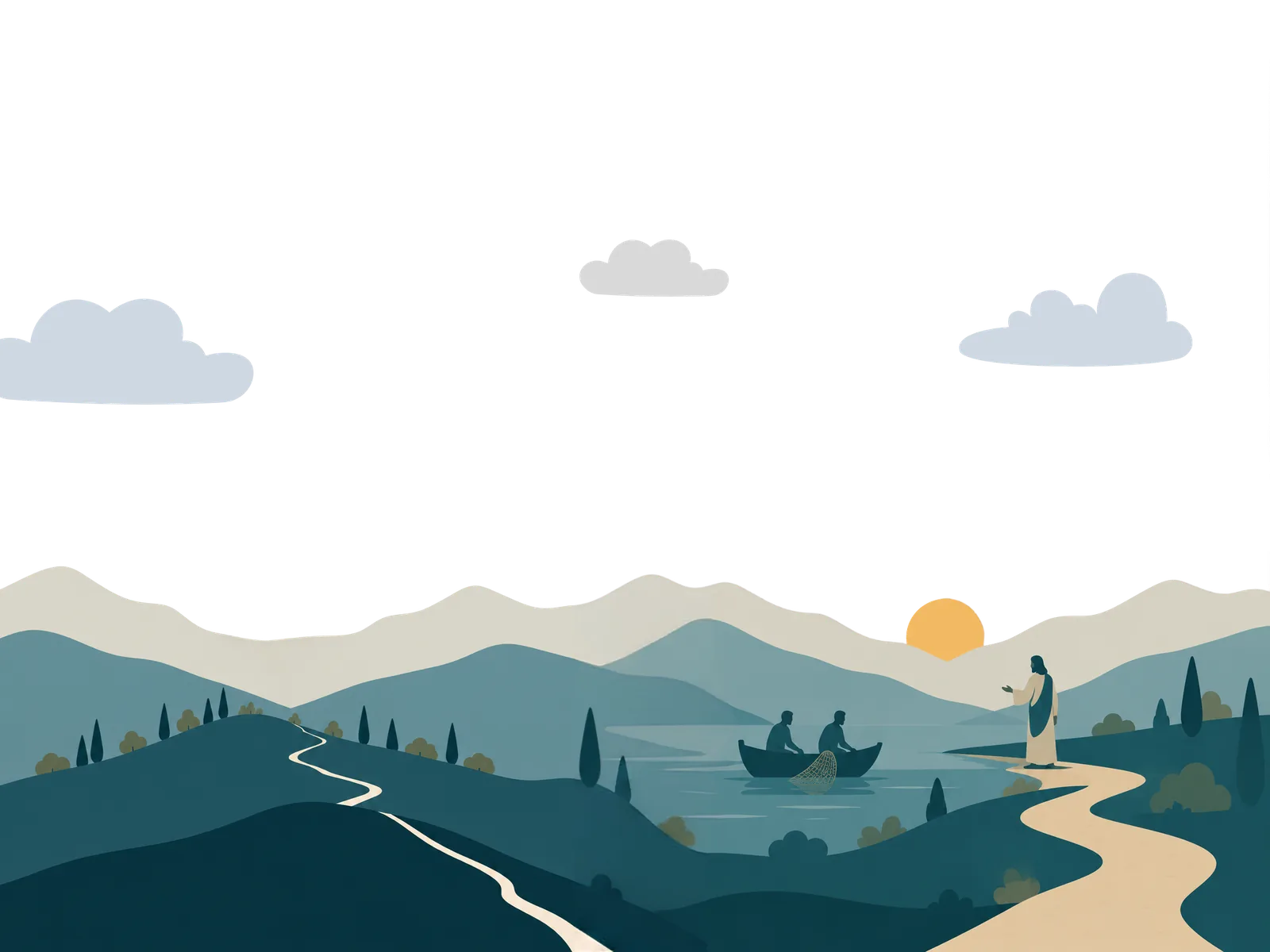 Hills of Galilee at Sunrise — Hear Him App Onboarding Landscape