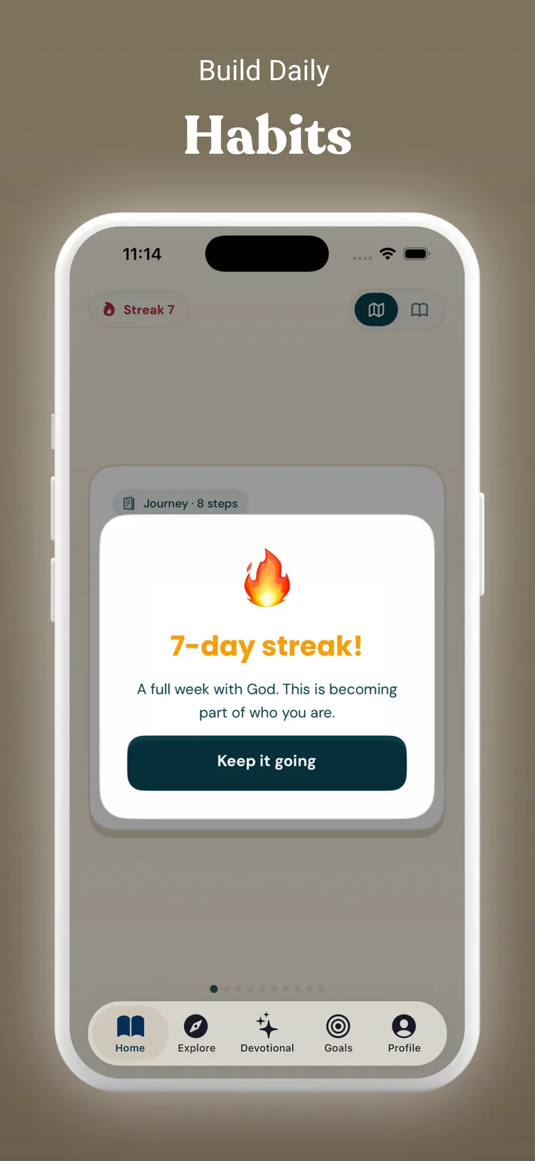 7-day streak screen in HearHim